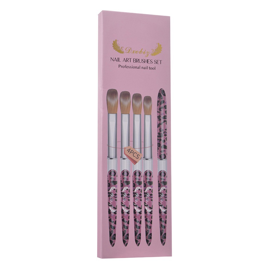 Cross-border nail art Crystal pen 4 sets de caja de color de alta gama de embalaje color mágico y estampado de leopardo Pen Bar nail art pen suit