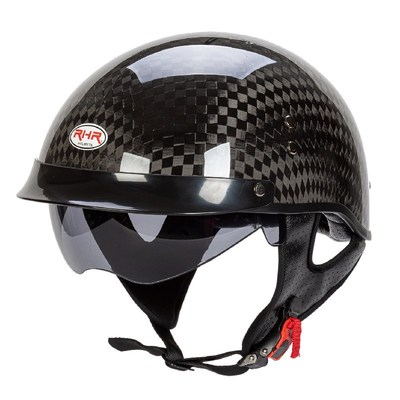 RHR系列碳纤维头盔哈雷头盔DOT认证摩托车头盔带内置镜片3K 12K