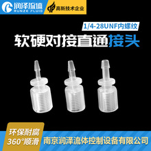 润泽内螺纹软硬管对接头宝塔软管特氟龙防水卡套接头pp直通/弯头