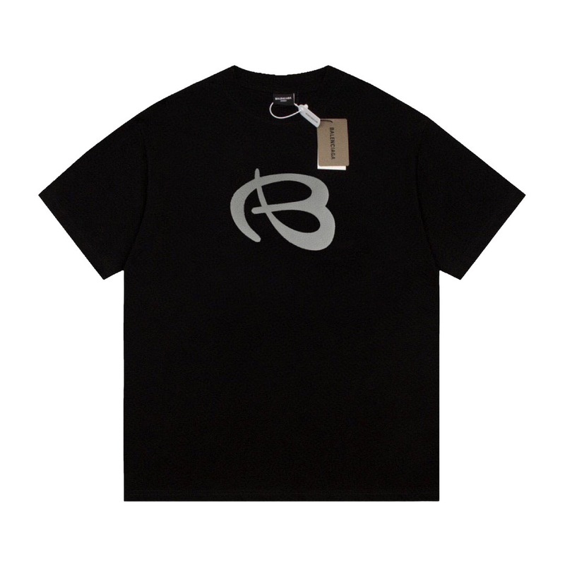 パリハイバージョンBファミリーTシャツ25s春夏新作ヘビーコットンラウンドネック半袖Tカジュアル万能男女同型|undefined