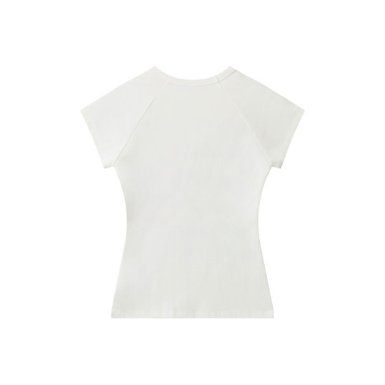 Nariele European and American Letter Printing Round Neck Spice Style T-shirt Slim-fit Trendy Brand New Short-sleeved Top Women's Summer