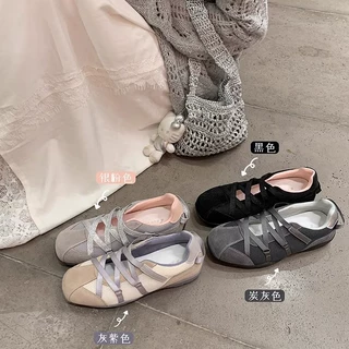 【潮不南】苏家韩系博主~交叉带机能风芭蕾玛丽珍休闲鞋女运动鞋