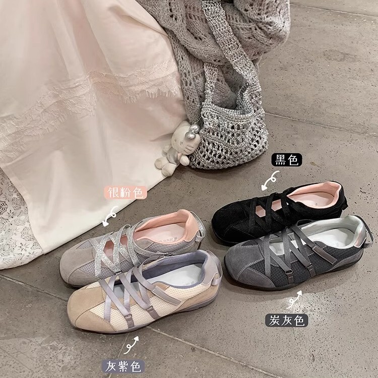 【Chaonan】Su Jia Korean-Style Blogger~ Cross-Strap Functional Ballet Mary Jane Casual Shoes Women's Sneakers 【Chaonan】Su Jia Korean-Style Blogger~ Cross-Strap Functional Ballet Mary Jane Casual Shoes Women's Sneakers