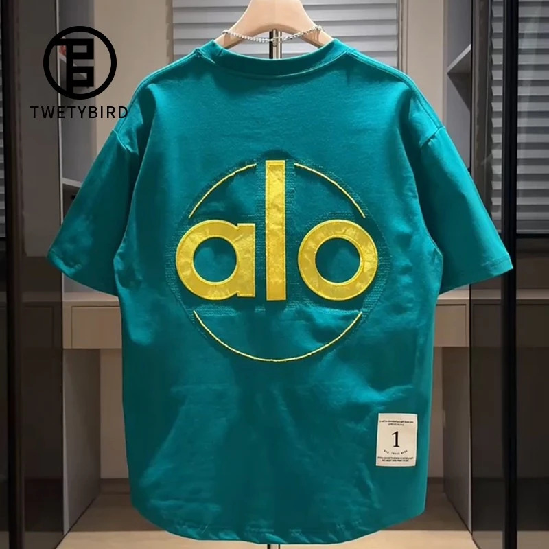 2025 Men's Short-Sleeved T-Shirt Korean Style Loose Design Trendy Brand Casual Tops Boys' T-Shirts for Summer Outer Wear