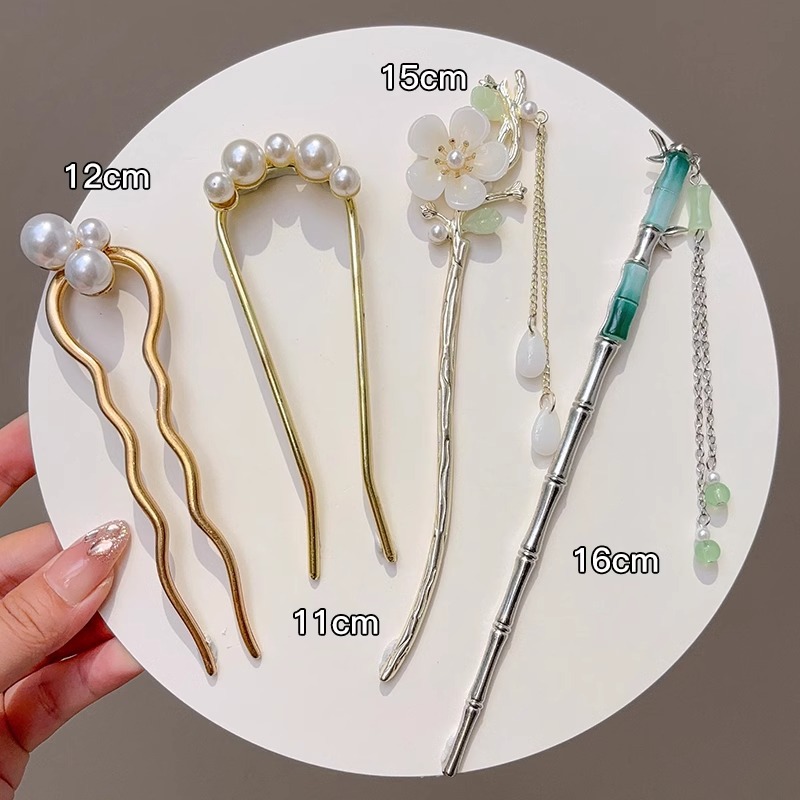 Nueva perla china en forma de U pinzas de cabello para mujeres 2025 nueva cabeza de bola artefacto de cabello de cabello de peinado pinzas de cabello de cabello