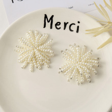 现货立体仿珍珠花朵串珠 diy手工钉珠耳环耳钉 服饰饰品配件材料