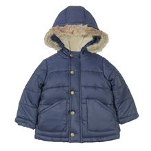 外贸原单  爸爸妈妈加厚外套秋冬款儿童上衣带帽按扣长袖保暖外套