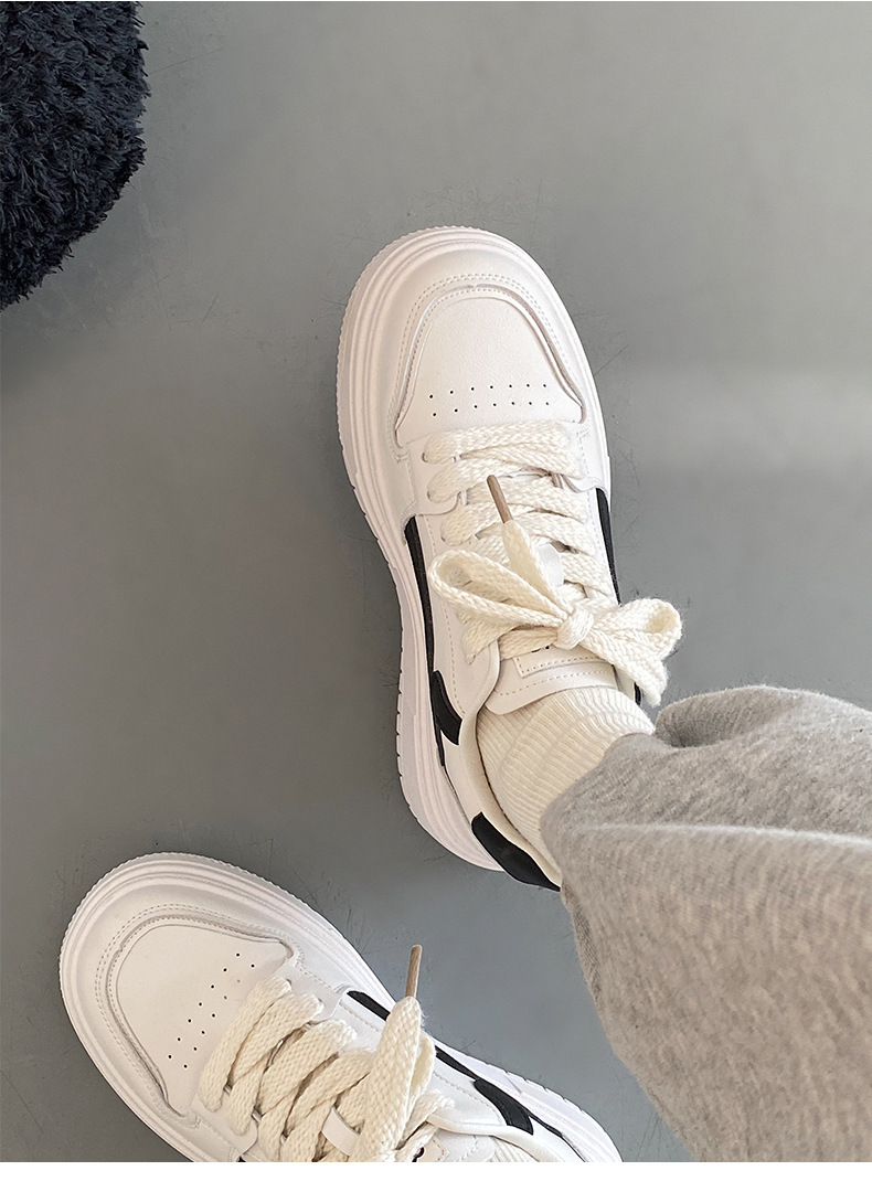 Queen Fan – chaussures de sport à semelles épaisses pour femmes, petites chaussures blanches, Style coréen, Cool Board, pour étudiantes, nouvelle collection automne/hiver 2022_voghion.com
