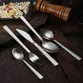 430不锈钢刀叉勺套餐西餐咖啡勺子高颜值餐具出口款加厚牛排刀叉
