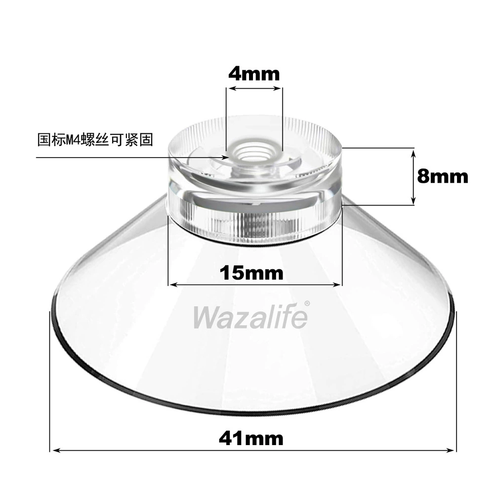 Wazalife Transparent Glass Suction Cup Base with M4 Screw for Traceless Wall Mounting and Storage