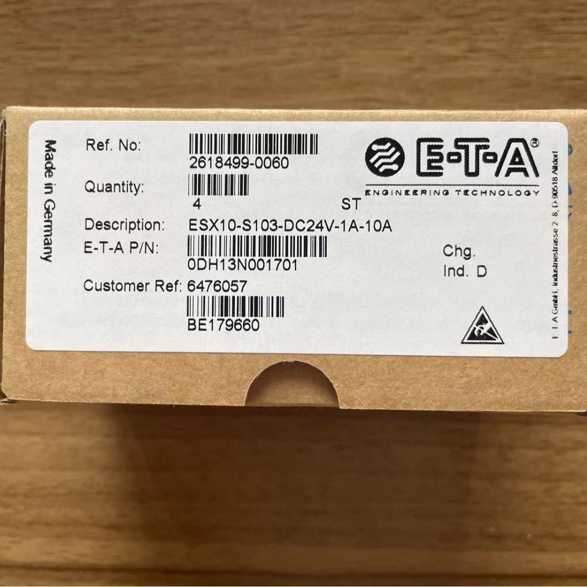 供应德国 ETA 断路器 ESX10-S103-DC24V-1A-10A