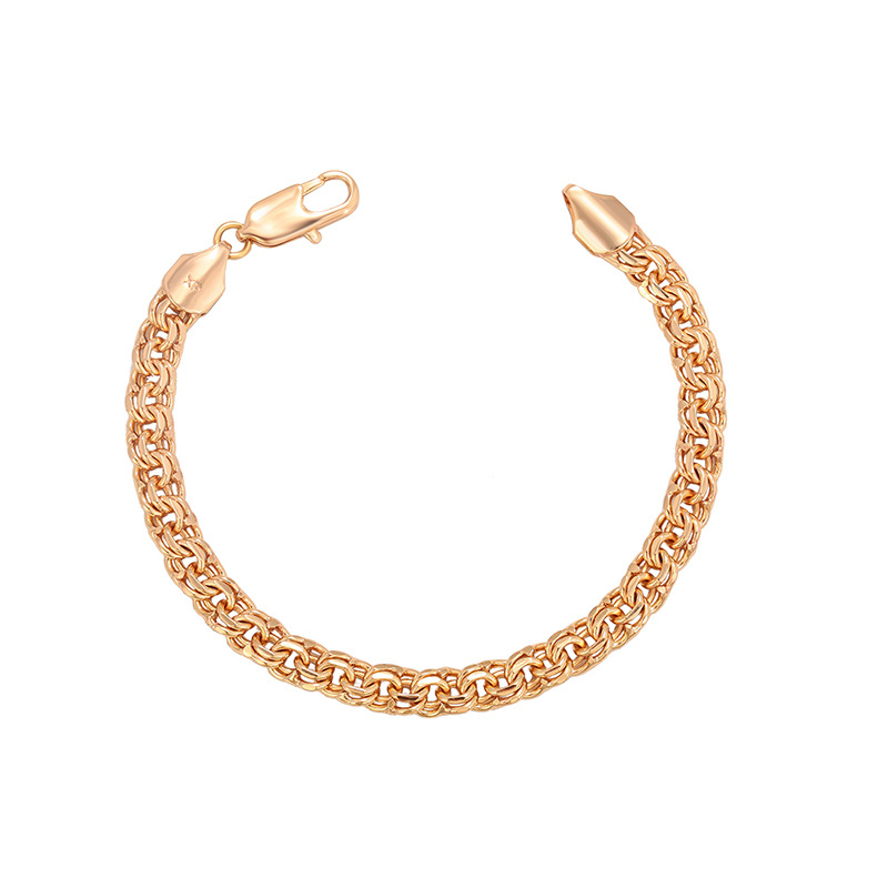 Xuping moda europea y americana retro transfronteriza pulsera de aleación de cobre nicho 18k color diario fácil de montar cadena de resorte mujer