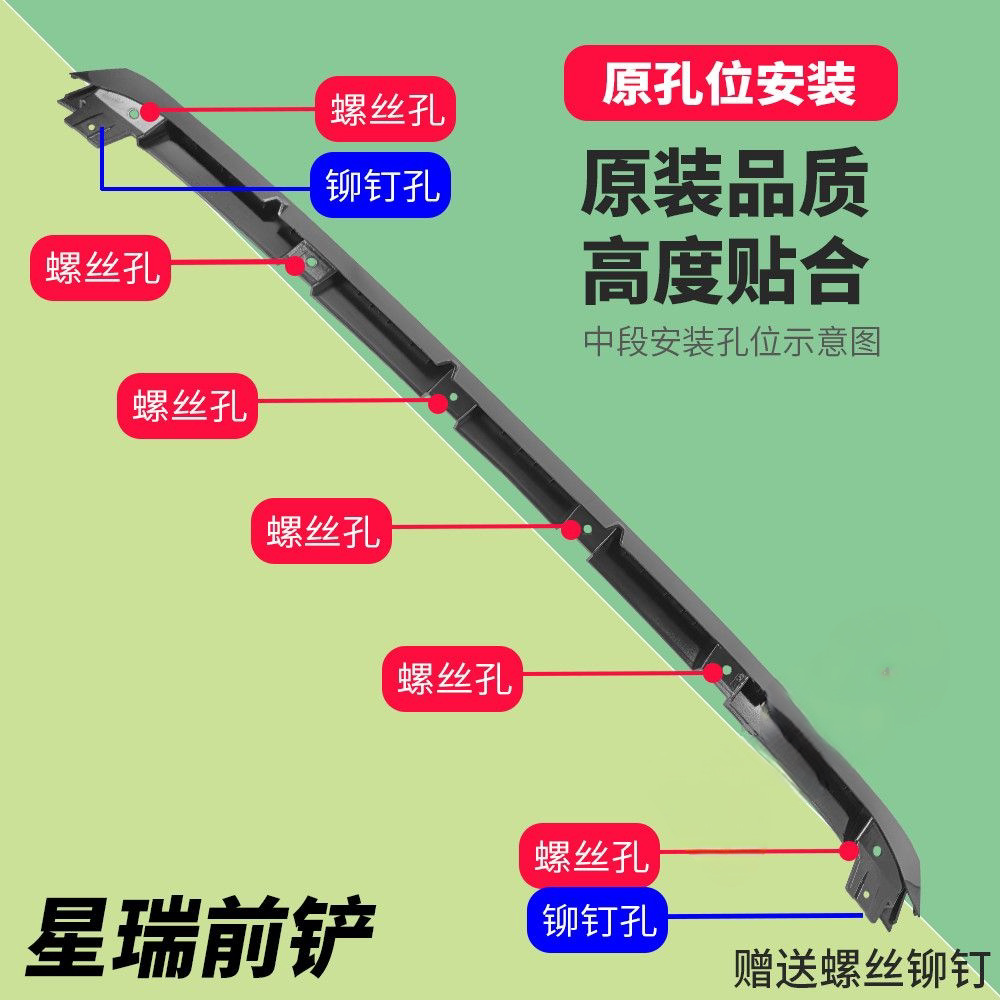 Suitable for Geely Xingrui 20-26 Models, Corner-Protecting Front Bumper, Front Spoiler, Body Kit Modification, Sporty Set, Green Kunlun Decoration