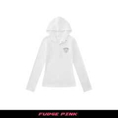 Fudge Pink 25秋季New美式复古辣妹个性图案连帽长袖T恤