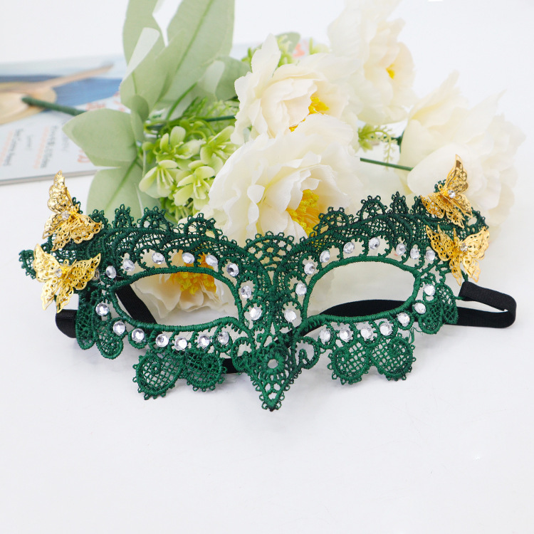 Fiesta de carnaval máscara de encaje mariposa metálica accesorios de decoración Halloween fiesta máscara de ojos