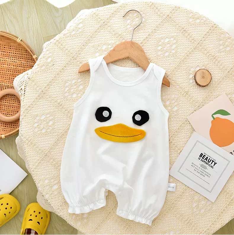 婴儿连体衣夏季薄款宝宝哈衣爬服空调睡衣新生儿夏天衣服超萌夏装