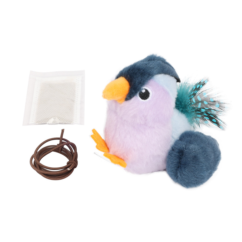 厂家批发猫咪玩具 宠物用品仿真叫叫鸟自嗨猫玩具发声玩具