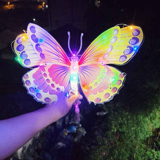 Luminous butterfly 3d movable butterfly new night market stall butterfly luminous toys wholesale led handheld