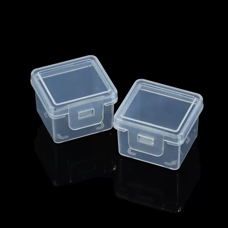 塑料耳塞盒迷你PP小方盒首饰鱼钩元件器收纳盒单格有盖透明盒批发