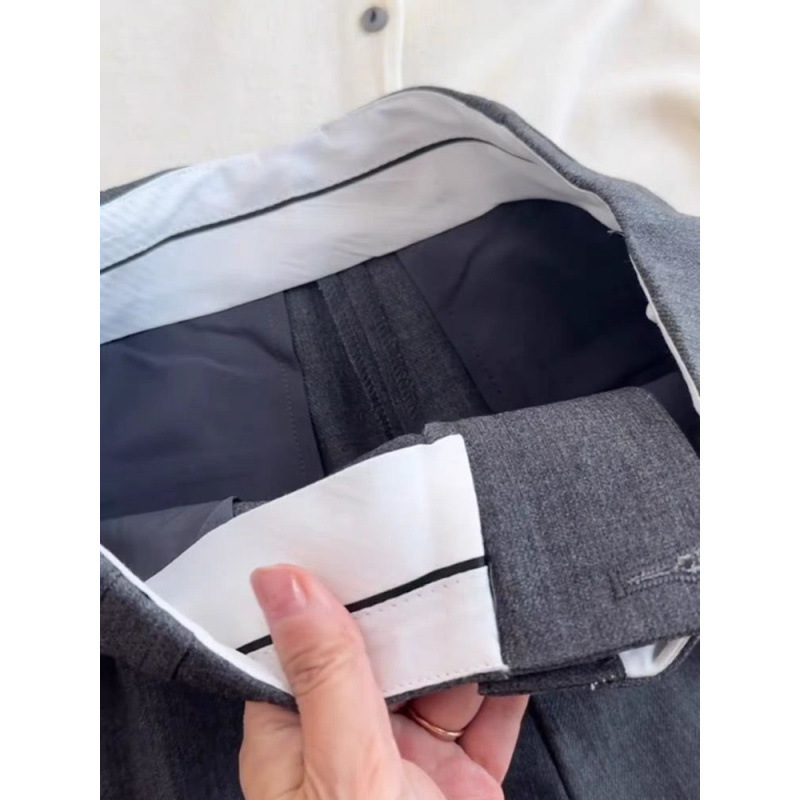 CHAO级推荐！2025春秋高级感小众气质灰色高腰显瘦休闲直筒西裤女|undefined