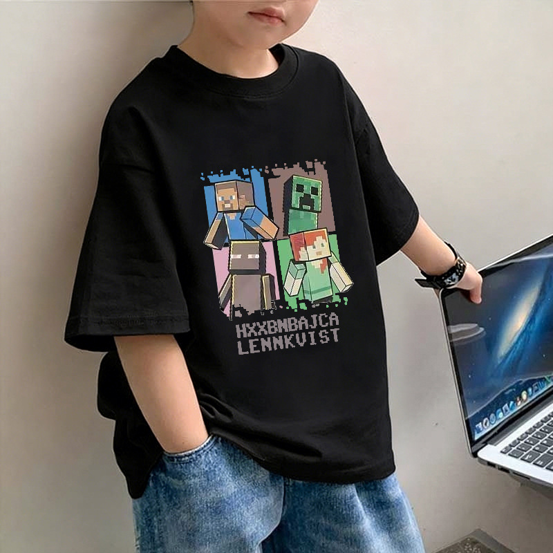 Summer cotton short sleeve T-shirt for boys
