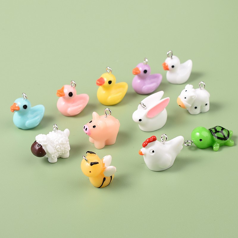 5g Weight Pendant Jewelry Making Type 1.8cm Jewelry Making Size DIY Jewelry Accessories Classification 1 Piece Quantity Resin Material Rabbit, Dog, Duck Pattern Epoxy Design Cartoon Style, Cute, Sweet Style 1 Piece 1.8cm Resin Rabbit Dog Duck Pendant 1