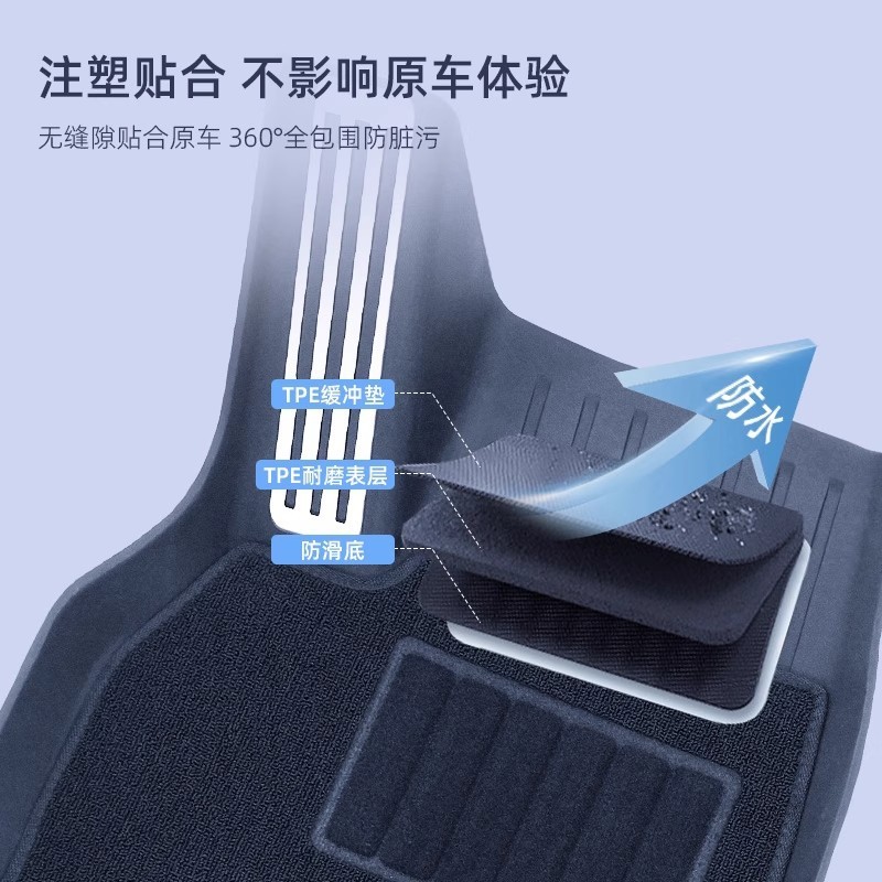 适用特斯拉焕新版ModelY/3官网同款脚垫全包围地毯垫TPE注塑配件|undefined
