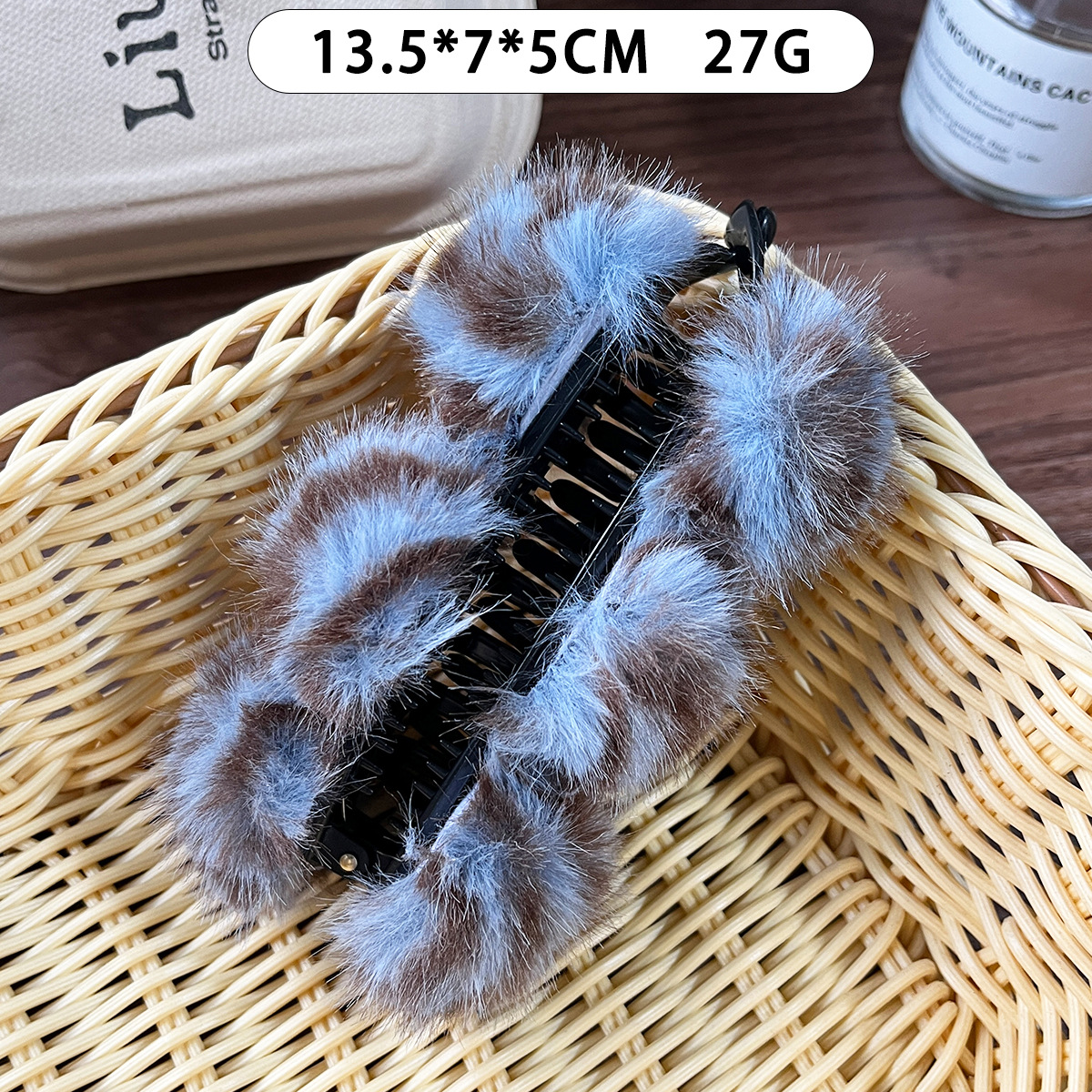 Tigre estriado bola de cabello banana de cabello de invierno y otoño, cabello de cabello japonés y coreano perezoso temperamento de alto nivel detrás de la cabeza agarrar clips adornamiento para el pelo