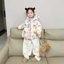 女童秋冬棉服新款洋气女孩宝宝冬季保暖棉袄儿童冬装棉衣外套