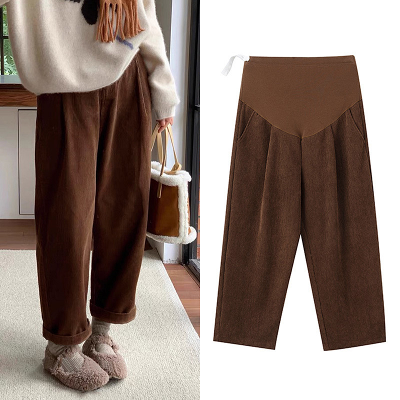 Plus Size Maternity Pants Spring and Autumn Style Fashionable Casual Wide-Leg Pants Non-Tightening 2025 New Autumn Straight Pants