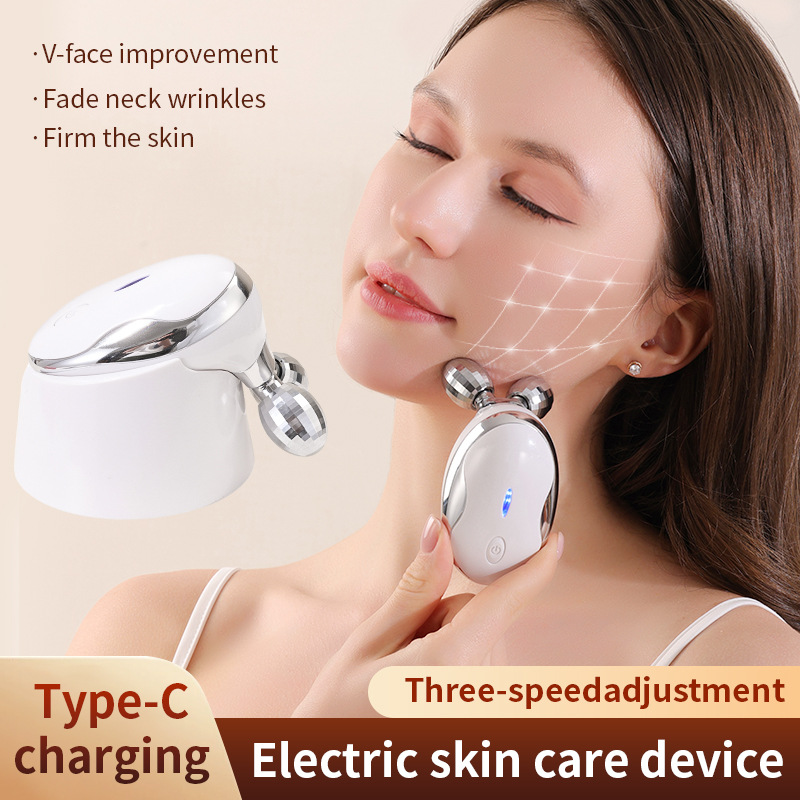 High Frequency Electric Double Ball Roller Facial Massager Roller Introduction Instrument Ems Micro Flow Lifting Facial Beauty Instrument