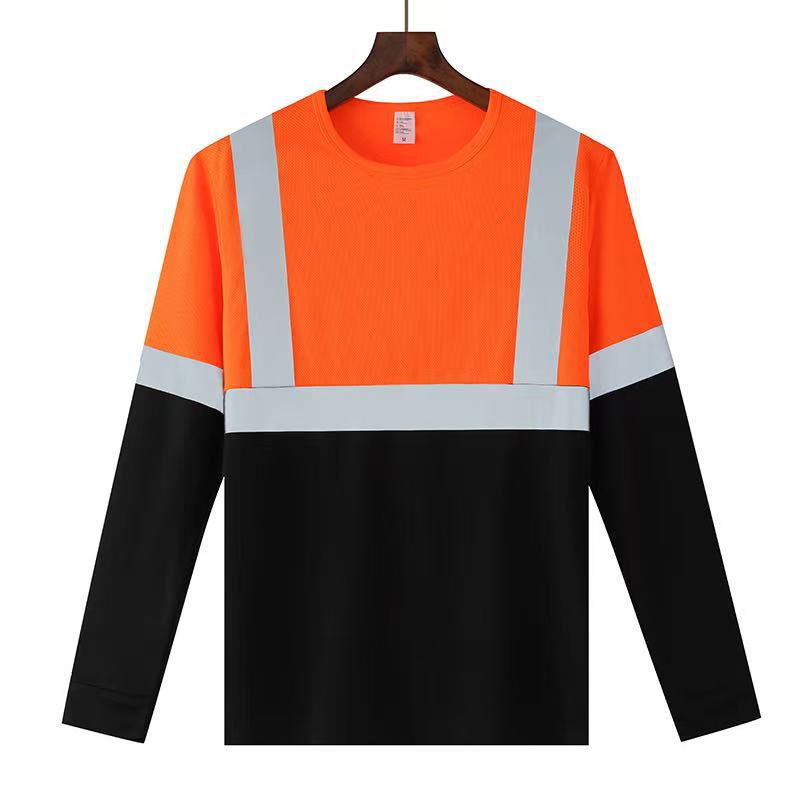 Orange crew neck long sleeves / M