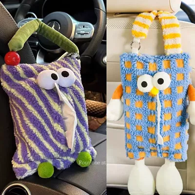 Car tissue box/set – Interior Decoration Supplies - no-specifications-purple-striped-big-eyes-blue-plaid-monster