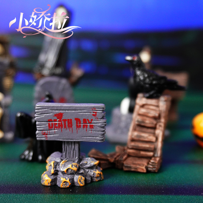 Estilo explosivo decoración transfronteriza Halloween esqueleto fantasma Pascua calabaza hueso momia decoración micro paisaje bricolaje