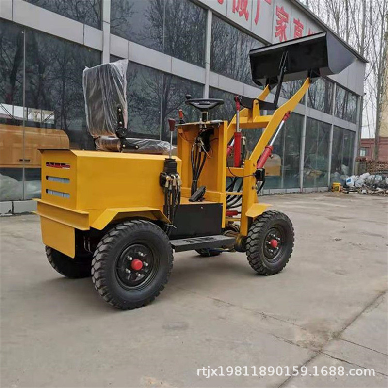 新能源工地前卸式搬运型四驱装载机农用养殖场推土搬运电动小铲车