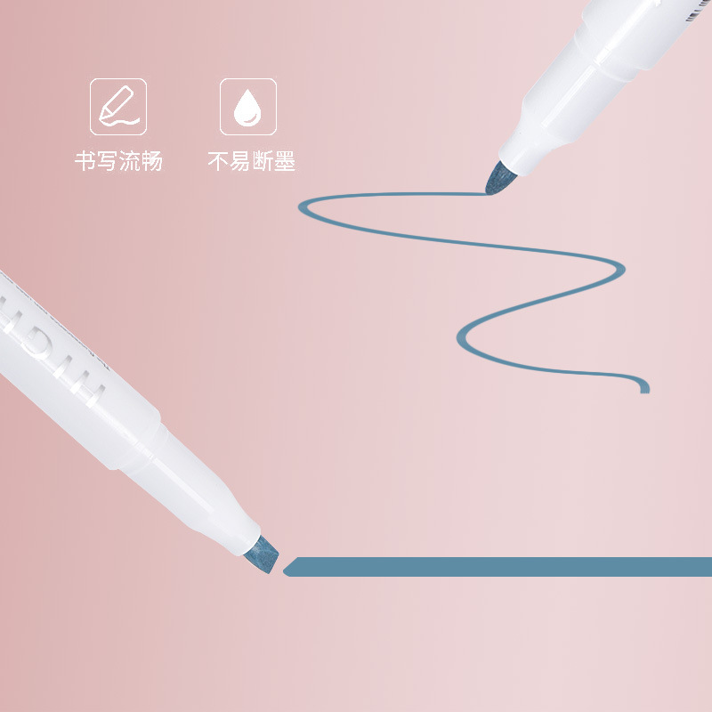 Marcador de doble cabeza de alto aspecto ins estudiante papelería marca clave marcador de color Notebook lápiz de color resaltador