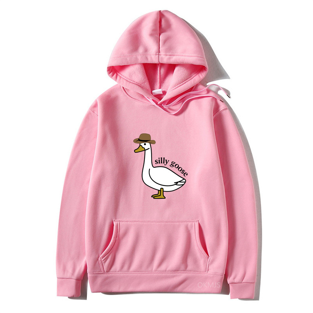 Goose silly goose printed pattern European and American fashion casual hoodie round neck sweater