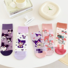 Women's Socks, New Arrival Student-Style Korean-Verse Mid-Calf Ins-Trendy Japanese-Style Cute Anime Cartoon One-Piece Design—Wholesale