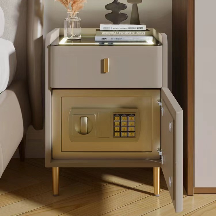 Ultra-Narrow Small Smart Bedside Table with Safe New Multi-Functional Bedside Table Wireless Charging USB Interface