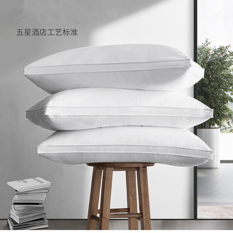 Hotel estrella almohada almohada de plumón almohada de algodón núcleo de almohada de alto resorte no colapsar almohada de cuello para dormir almohada de altura media y baja