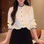 长袖蕾丝立领-d5st1555衬衫