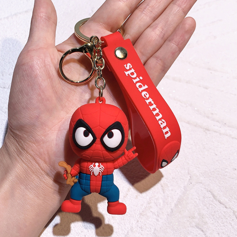 50種類の漫画マーベルスパイダーマンシリコンキーホルダーpvcペンダントバッグ車のキーペンダントギフト卸売|undefined