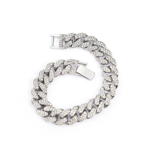 European and American cross-border Cuban link chains for men, diamond-embellished items from Taobao, hip-hop chains, hip-hop couple's jewelry accessories wholesale