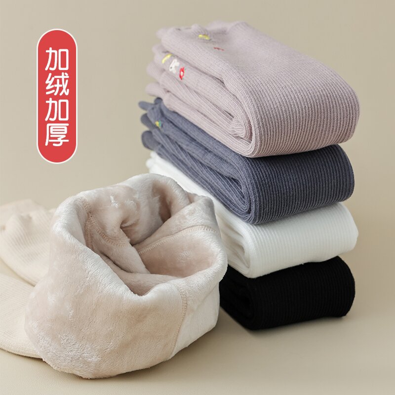 女童打底裤加绒加厚小花刺绣复合绒抗寒保暖九分裤宝宝外穿裤子 女童打底裤加绒加厚小花刺绣复合绒抗寒保暖九分裤宝宝外穿裤子