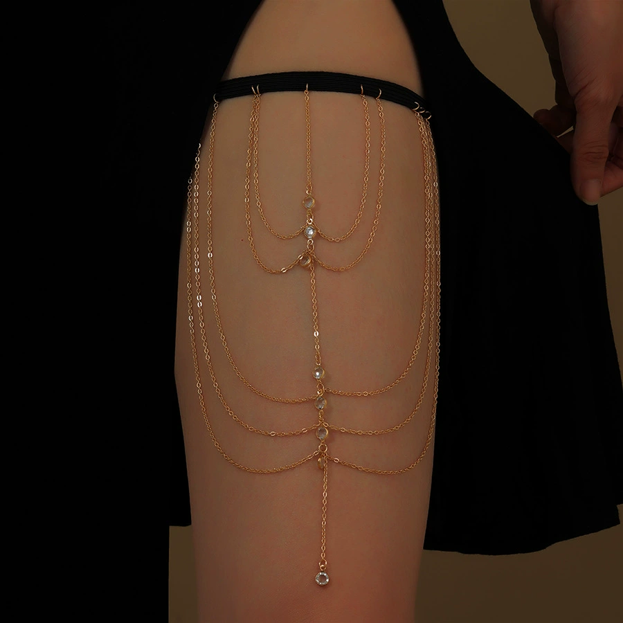 Европейские и американские ветры чистые бабочки кисточки leg chain женские сладкие и крутые многослойные цепи звездные ноги кольца сексуальные бедра цепи