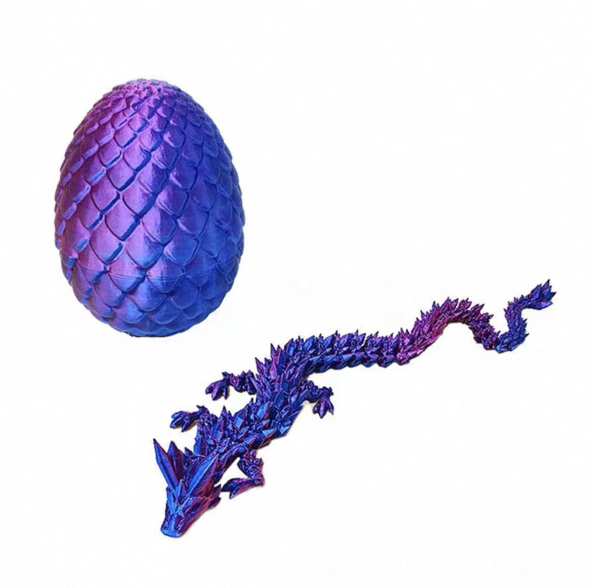 [Fabricante de suministro] 3D impresa nocturna cristal dragón chino dragón huevo de dragón junta completa móvil nocturna juguete ornamental