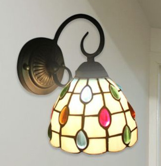 Baohua Tiffany moderno color minimalista lámpara de pared dormitorio lámpara de noche pasillo de estilo europeo salón lámpara de pared de fondo