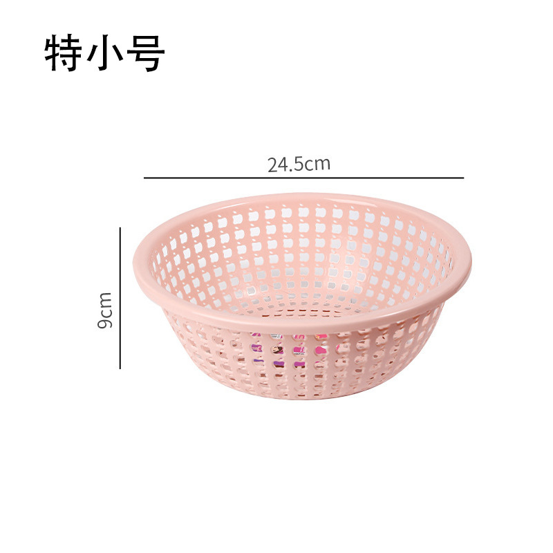 Cesta de drenaje de plástico hueca redonda Cesta de almacenamiento engrosada de frutas y verduras de cocina Cesta de lavado con filtro multifuncional