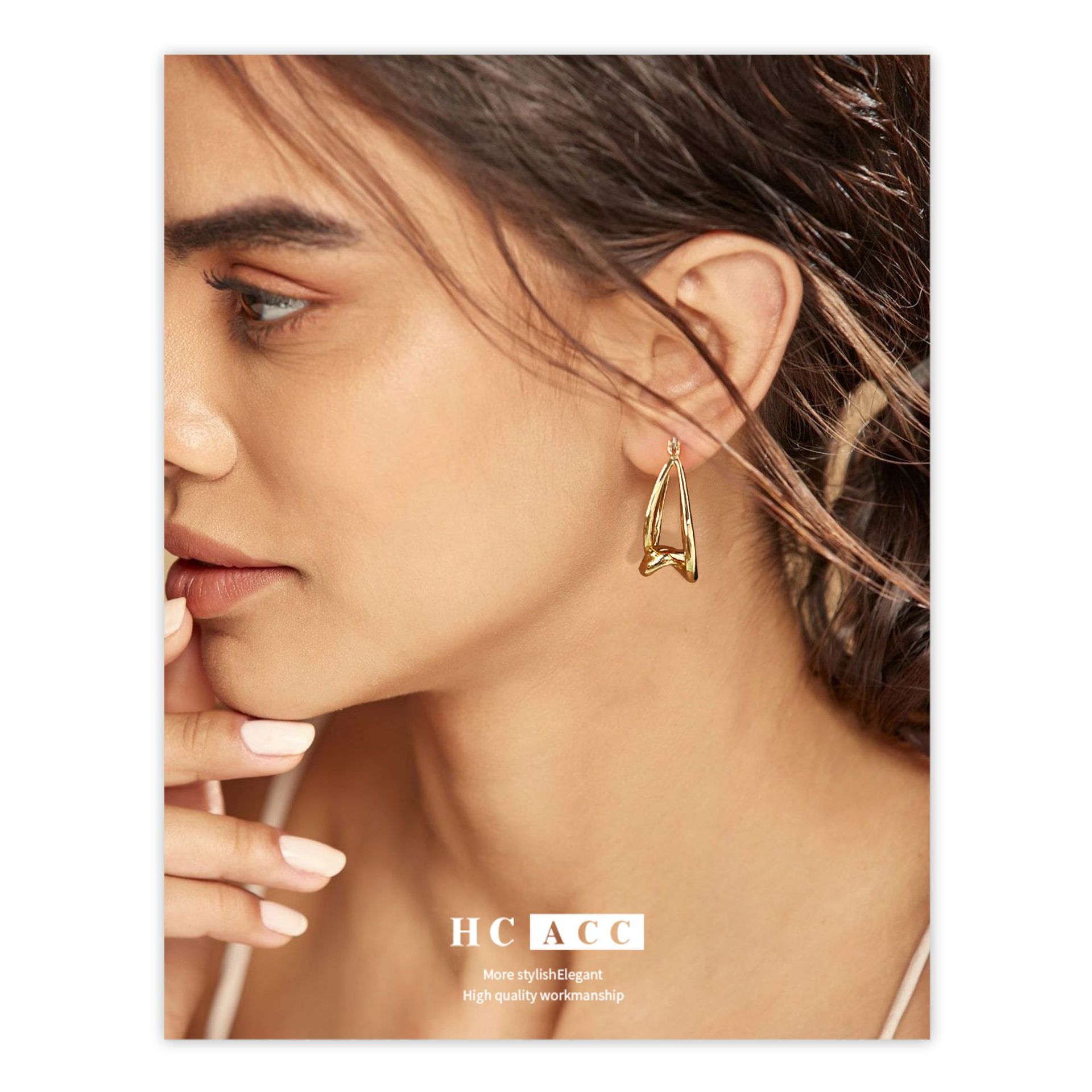 european-and-american-style-simple-plain-gold-series-earrings-french-elegant-elegant-c-ring-earrings-copper-plated-18k-gold-high-color-retaining-earrings