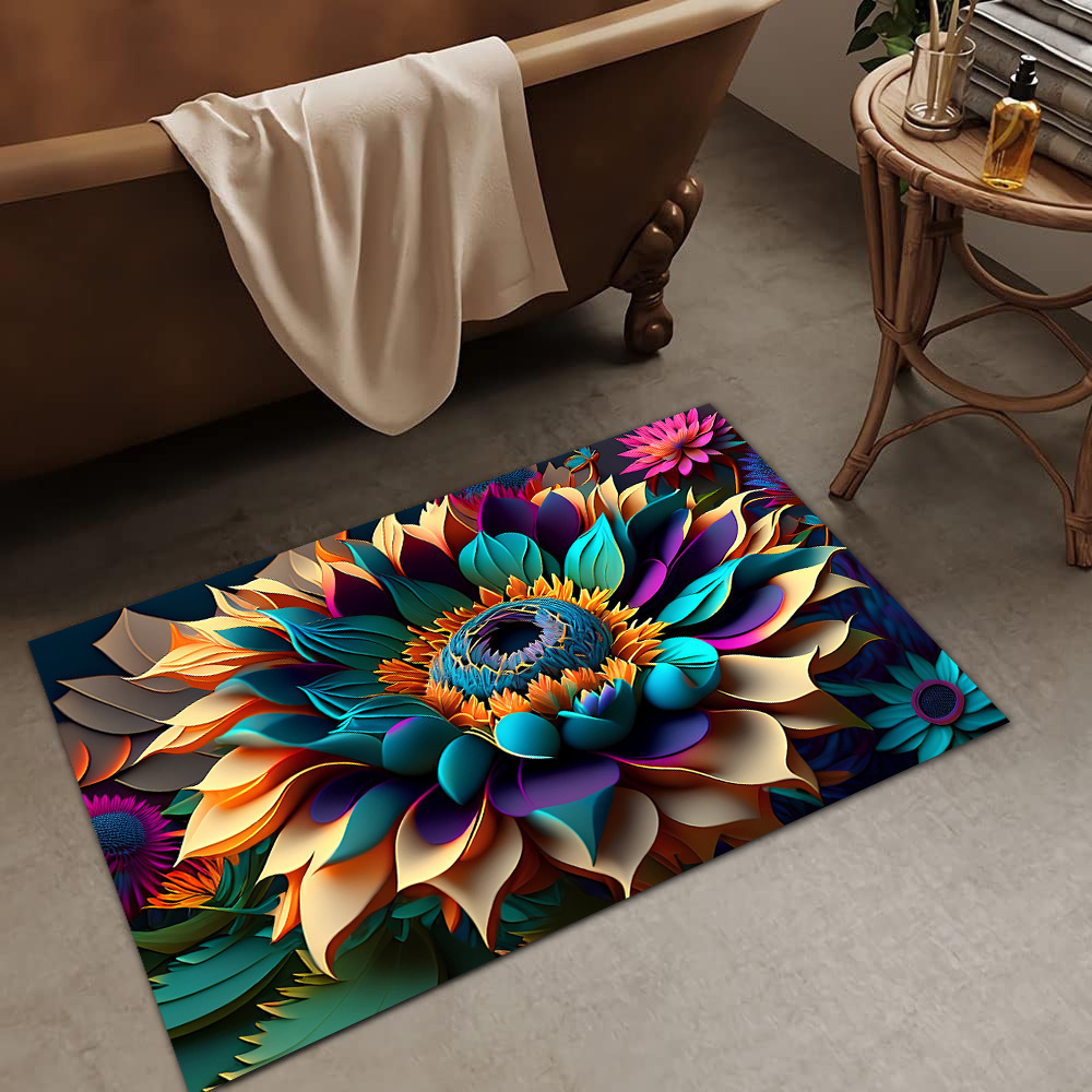 Alfombrilla de barro de diatomeas de flores tridimensionales de lujo ligero transfronterizo, alfombrilla de baño, alfombrilla de pie absorbente y antideslizante para el hogar, alfombrilla de entrada